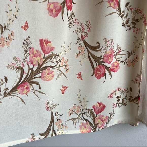 Reformation Floral Midi Dress in Cream and Pink - Picture 4 of 15